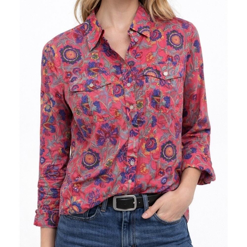 Lauren Jeans Co Ralph Lauren Floral Paisley Shirt Women S Petite Y2K Boho